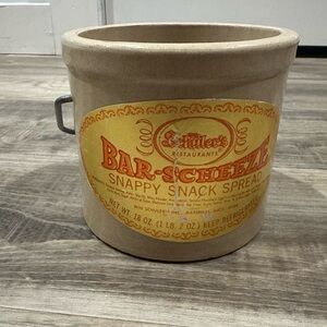 Vintage Schuler’s Restaurants Bar-Cheez-Z Snappy Snack Spread Crock